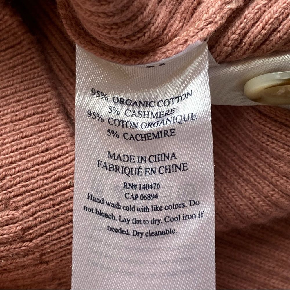 Faherty Rose Pink Colorblock Mikki Cotton/ Cashmere Henley Sweater Size Small - Picture 12 of 15